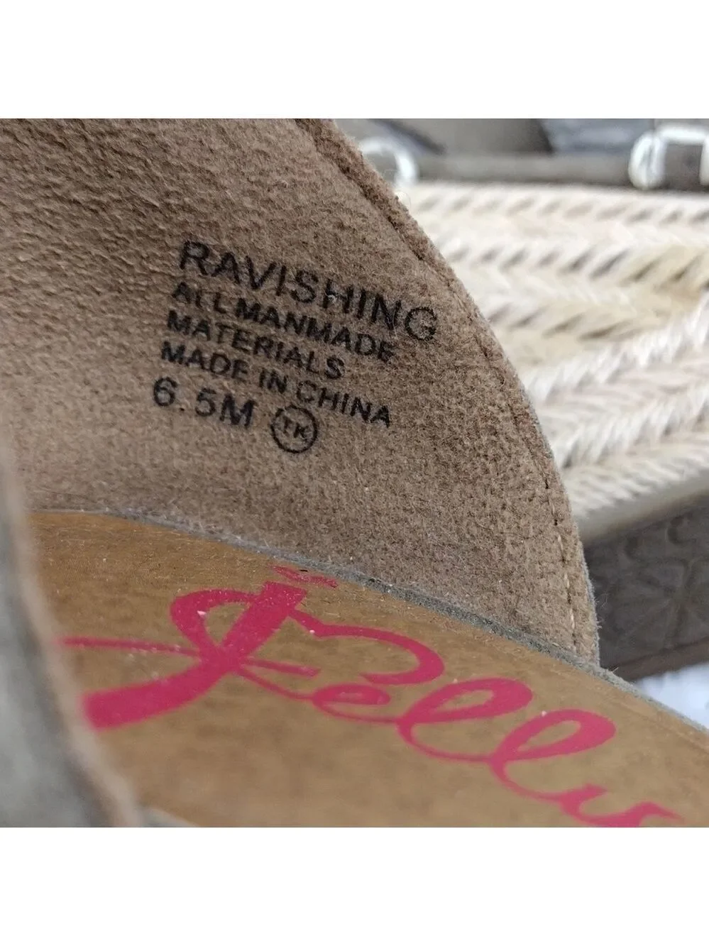 Jellypop Taupe Faux Suede Ankle Buckle Strap Wedge Heeled Espadrille Sandal Shoe